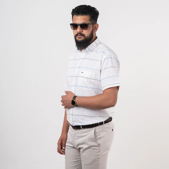 DORSS CEPLİ RAHAT KESİM KISA KOL ERKEK GÖMLEK - Resim 3