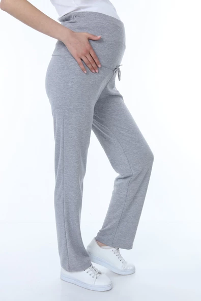 Luvmabelly MYRA8501 Beli Ayarlanabilir Hamile Günlük Ev Pantolonu -Gri