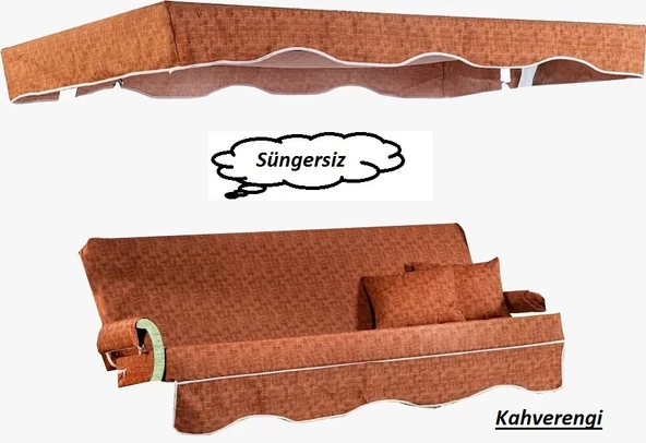 Mandaş Süngersiz 2 Kişilik Salıncak Minder Seti (Pamuklu Kumaş) - 6