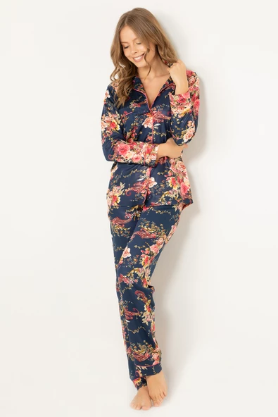 DoReMi Doğal Viskon Soft Yumuşak Düğmeli Pijama Takımı - 3