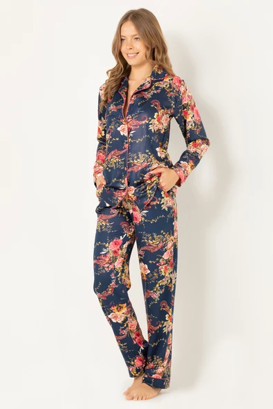 DoReMi Doğal Viskon Soft Yumuşak Düğmeli Pijama Takımı - 8