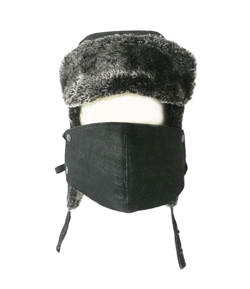 Shark Anatolia Çıkarılabilir Maskeli Pilot Kürklü Şapka Taşlanmış Siyah - 2