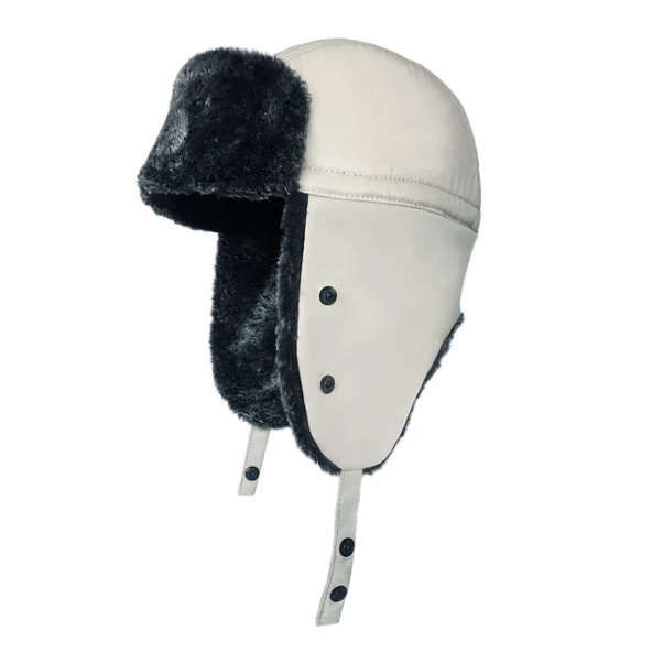 Shark Anatolia Çıkarılabilir Maskeli Pilot Kürklü Şapka Açık Krem - 4