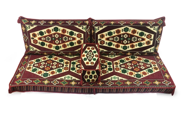 Shark Anatolia Yörük Şark Köşesi İkili Sedir Takımı Bordo - 5