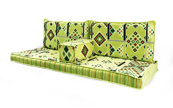 Shark Anatolia Kilim Desenli Şark Köşesi İkili Sedir Takımı Yeşil - 2