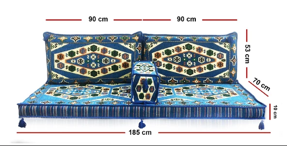 Shark Anatolia Yörük İkili Sedir Takımı Mavi - 4