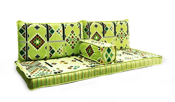 Shark Anatolia Kilim Desenli Şark Köşesi İkili Sedir Takımı Yeşil - 3