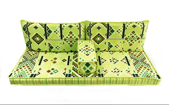 Shark Anatolia Kilim Desenli Şark Köşesi İkili Sedir Takımı Yeşil - 5