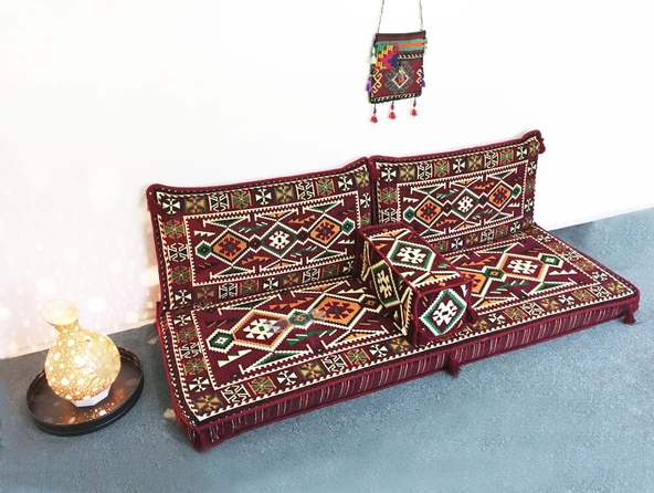 Shark Anatolia Anadolu Şark Köşesi İkili Sedir Takımı Bordo - 2