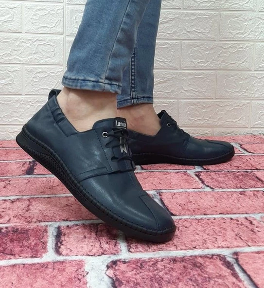 Voyager 5146 Lacivert Hakiki Deri Ortapedik Erkek Klasik Ayakkabı - 7