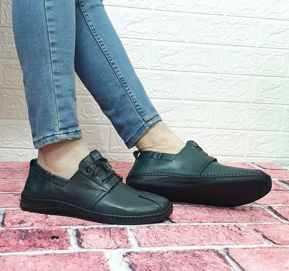 Voyager 5146 Haki Renk Hakiki Deri Ortapedik Erkek Günlük Ayakkabı - 6