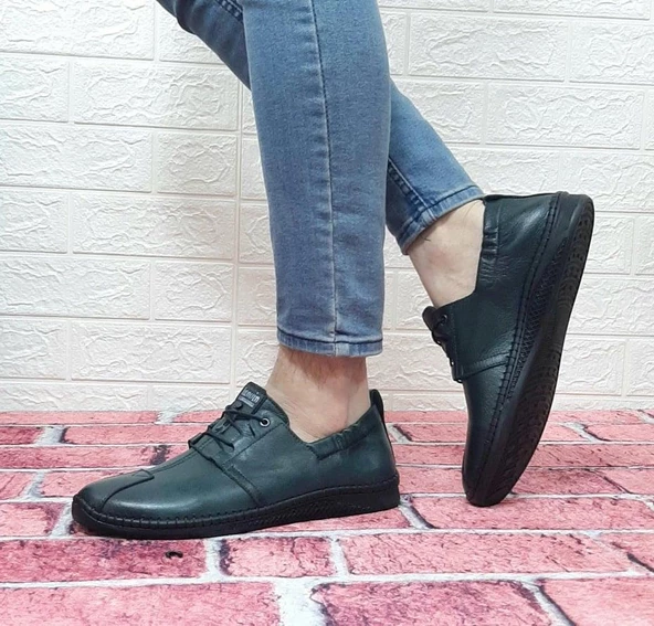 Voyager 5146 Haki Renk Hakiki Deri Ortapedik Erkek Günlük Ayakkabı - 7