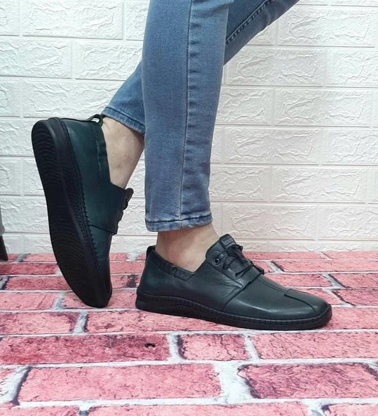 Voyager 5146 Haki Renk Hakiki Deri Ortapedik Erkek Günlük Ayakkabı - 2