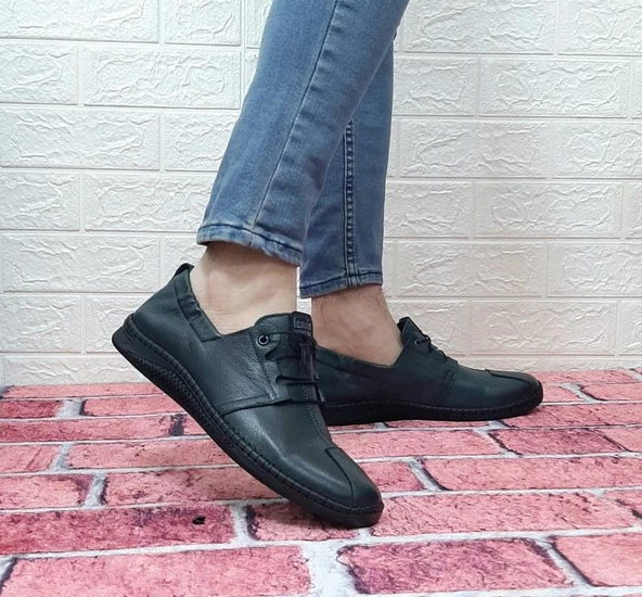 Voyager 5146 Haki Renk Hakiki Deri Ortapedik Erkek Günlük Ayakkabı - 3