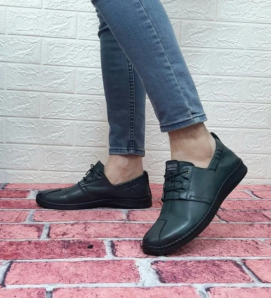 Voyager 5146 Haki Renk Hakiki Deri Ortapedik Erkek Günlük Ayakkabı - 5