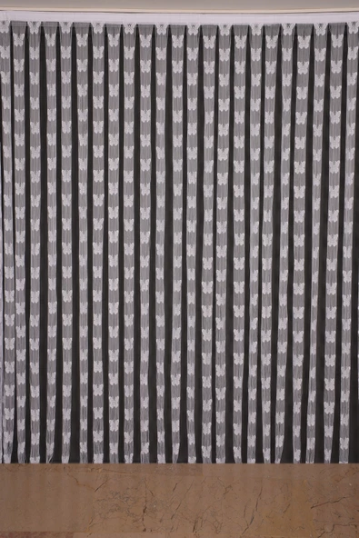 KELEBEK  MODEL BEYAZ RENK İP PERDE HAZIR DÜĞMELERİ DİKİLMİŞ İP PERDE 300*270 cm - 2