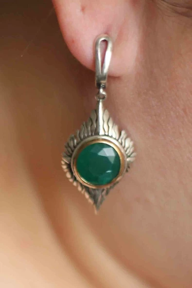 Gümüş Testere El işi Tasarım Üçlü Set Safir - 4