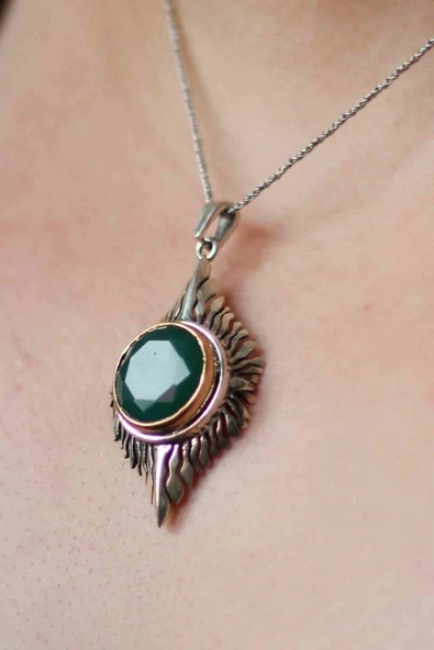 Gümüş Testere El işi Tasarım Üçlü Set Safir - 3