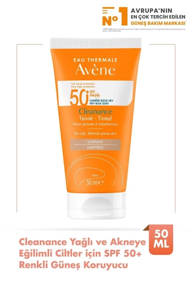 Avene Cleanance Yağlı ve Akneye Eğilimli Ciltler için SPF 50+ Renkli Güneş Koruyucu 50 ml