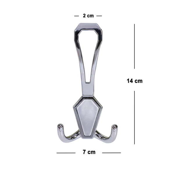 Villa Portmanto Vestiyer Duvar Askısı Dolap Elbise Askılığı Krom (4 Adet) - 2