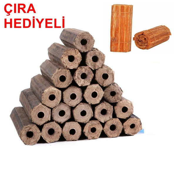 BRİKET ŞÖMİNE ODUNU25KG ÇIRA HEDİYELİ - 3