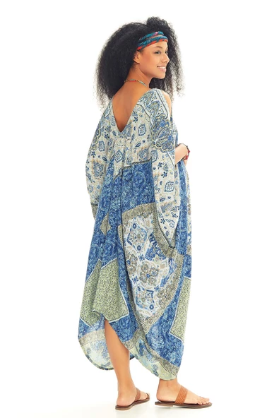 Kayık Yaka Omuz Detaylı Rahat Kesim Hamile Elbise - 4