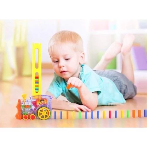 Can Oyuncak Kutulu Pilli Dominolu Tren 80 Parça Domino Taşı Dizen GP2150 - 7
