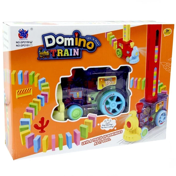 Can Oyuncak Kutulu Pilli Dominolu Tren 80 Parça Domino Taşı Dizen GP2150 - 2