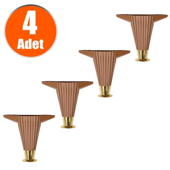 Mobilya Kanepe Masa Sehpa Ayağı Baza Ayakları Kahverengi 12 Cm (4 ADET)