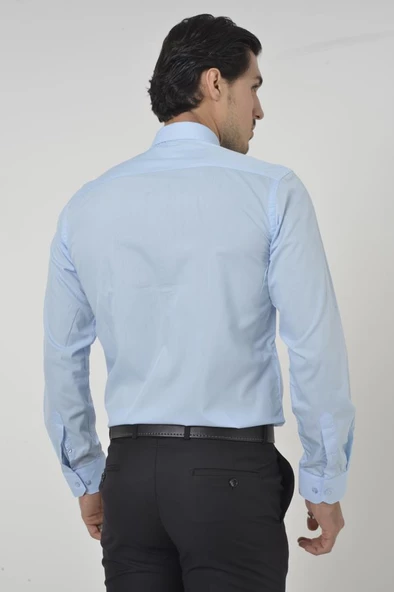 Mavi Klasik Yaka Slim Fit  Gömlek - 6