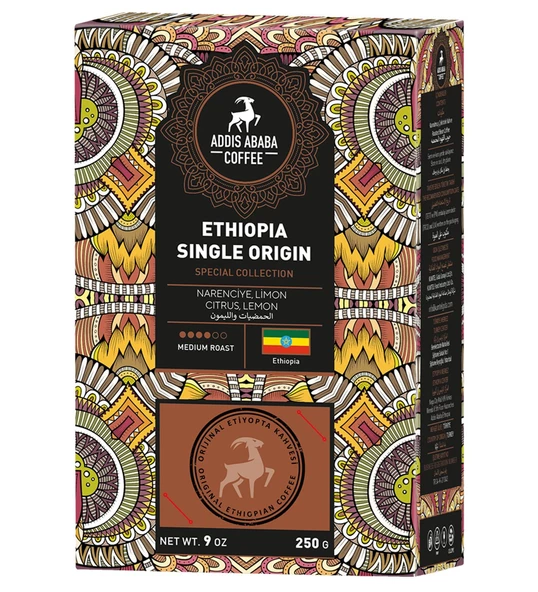 Addis Ababa Coffee Etiyopya Single Filtre Kahve 250 Gr.