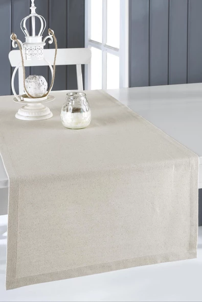 Ham Keten Krem Runner 140x43 cm - 2