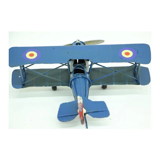 Dekoratif Metal Uçak Çift Kanatlı Büyük - Resim 4