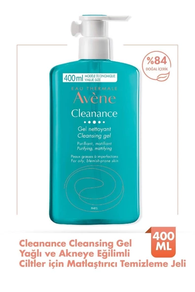 Avene Cleanance Yağlı ve Akneye Eğilimli Ciltler için Matlaştırıcı Temizleme Jeli 400 ml