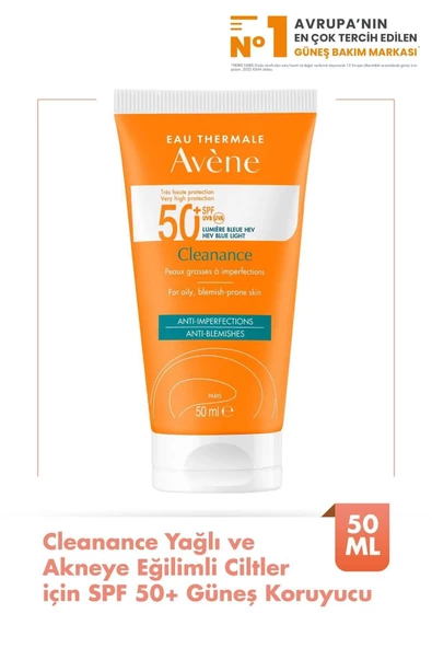 Avene Cleanance Yağlı ve Akneye Eğilimli Ciltler için SPF 50+ Güneş Koruyucu 50 ml