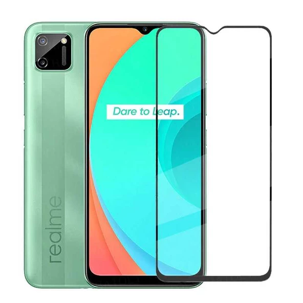 Realme C25 Kenarları Kırılmaya Dayanıklı Cam Ekran Koruyucu