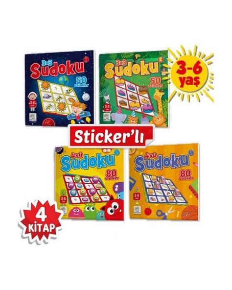 Stickerlı Çıkartmalı Sudoku Seti 3 ve 6 Yaş Yükselen Zeka