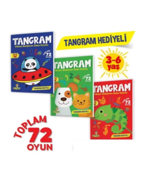 Tangram Kitap Seti Dikkat Geliştiren Zeka Oyunu 3 ve 6 Yaş Yükselen Zeka