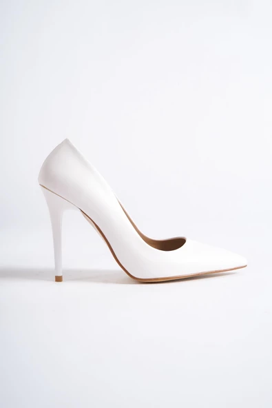 Beyaz Yüksek İnce Topuklu Stiletto Ayakkabı - Lapita - 2