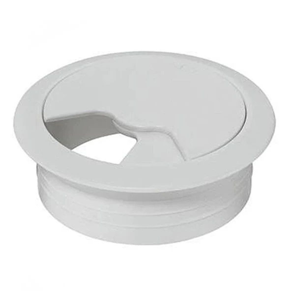 Masa Üstü Kablo Kanalı Deliği Kapağı Beyaz Masa Kapağı 6 cm (5 ADET) - 5