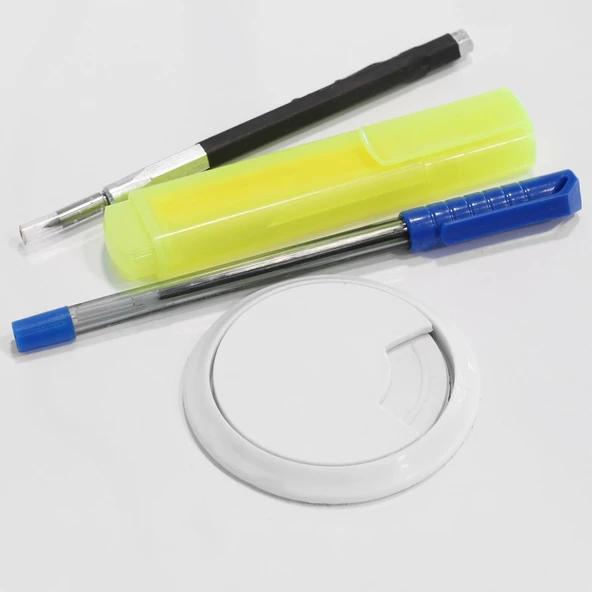 Masa Üstü Kablo Kanalı Deliği Kapağı Beyaz Masa Kapağı 6 cm (5 ADET) - 2