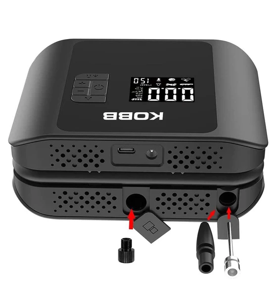Kobb Kb420 12Volt/Şarjlı 150Psı Taşınabilir Dijital Basınç Göstergeli Led Aydınlatmalı Lastik Şişirme Pompası - 8