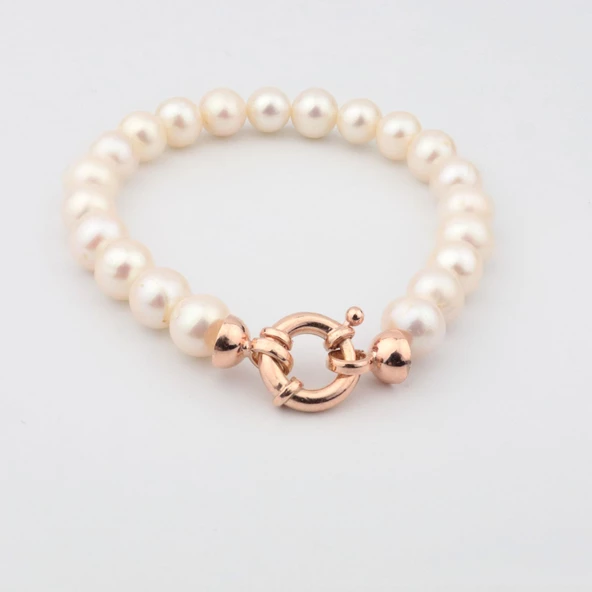 Pigado 925 Ayar Gümüş Özel Tasarım Gerçek Tatlısu İnci Bileklik - 3