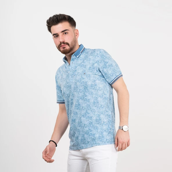 DESENLİ LİKRALI DİGİTAL BASKILI SLİMFİT ERKEK T-SHİRT - Resim 6