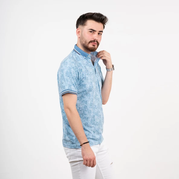 DESENLİ LİKRALI DİGİTAL BASKILI SLİMFİT ERKEK T-SHİRT - Resim 7