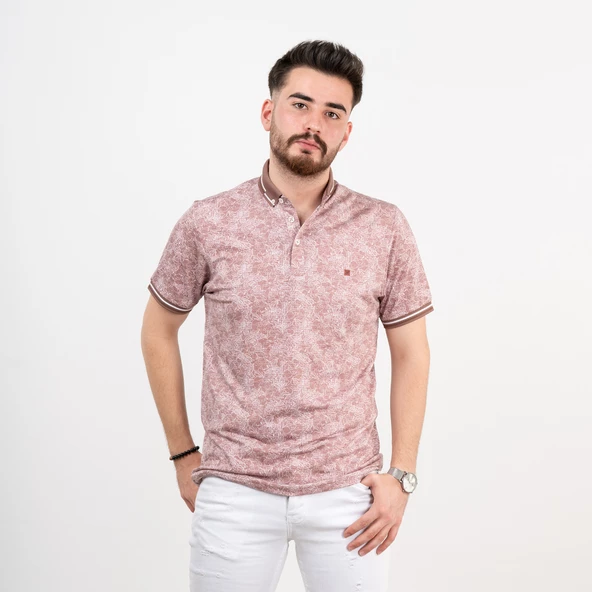 DESENLİ LİKRALI DİGİTAL BASKILI SLİMFİT ERKEK T-SHİRT