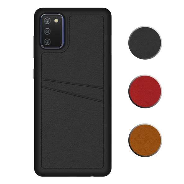 FitCase Samsung Galaxy A02s Kılıf Proda Deri Çift Kartlık Cepli Kapak