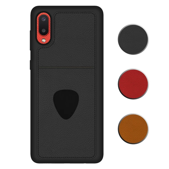 FitCase Samsung Galaxy A02 Kılıf Proda Deri Tek Kartlık Cepli Kapak