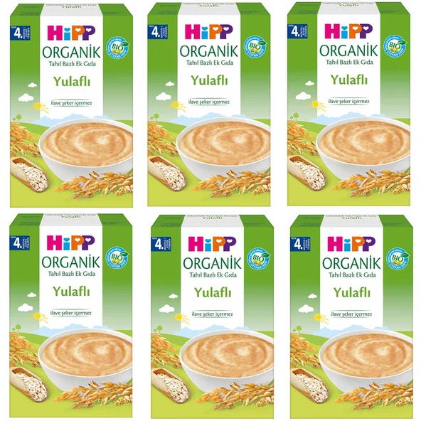 Hipp Organik Yulaflı Tahil Bazlı 4+ Ay Kaşık Maması 200 gr 6 ADET