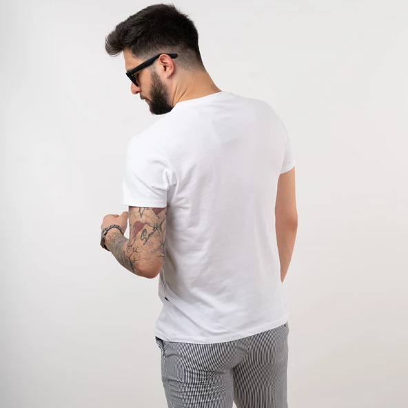 SLİMFİT BASİC BASKILI PENYE ERKEK T-SHİRT - 3
